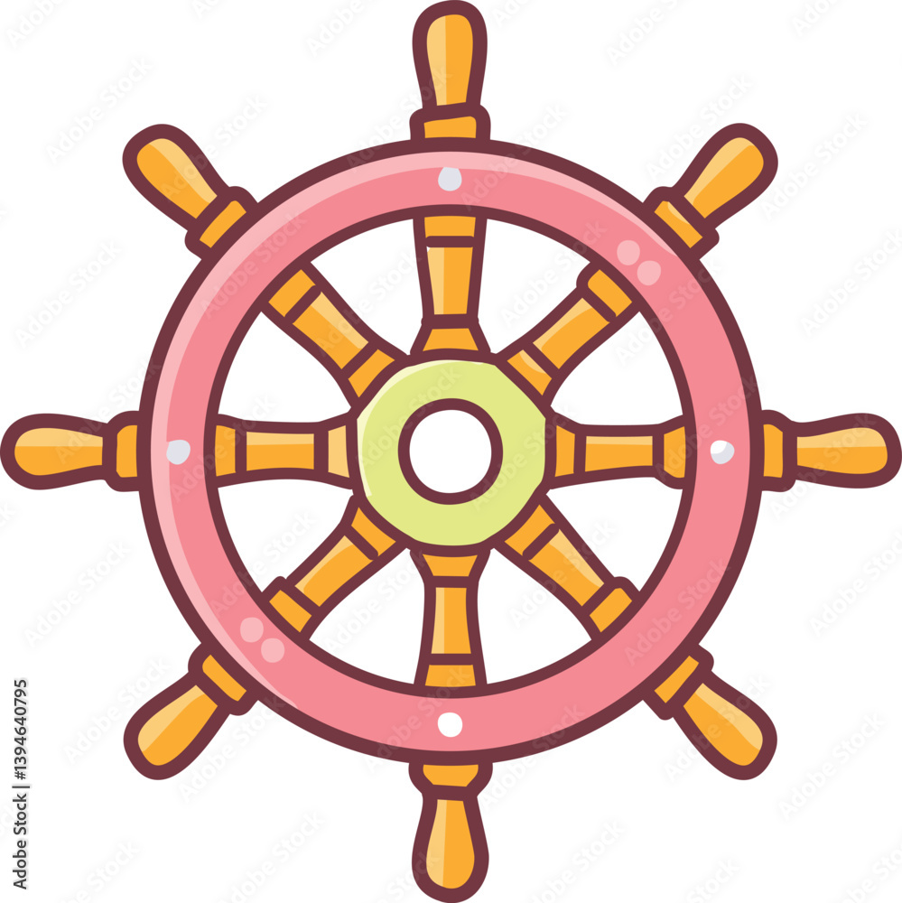 Obraz premium vector illustration of a ship steering