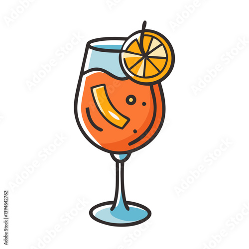 aperol spritz icon, aperol spritz vector illustration-simple illustration of aperol spritz, perfect for aperol spritz logos and icons