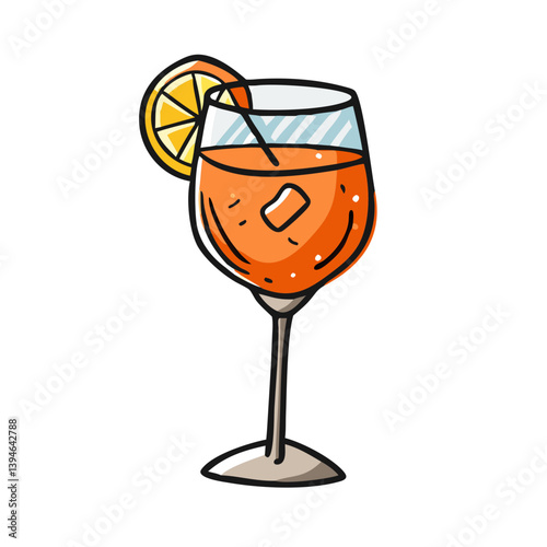 aperol spritz icon, aperol spritz vector illustration-simple illustration of aperol spritz, perfect for aperol spritz logos and icons