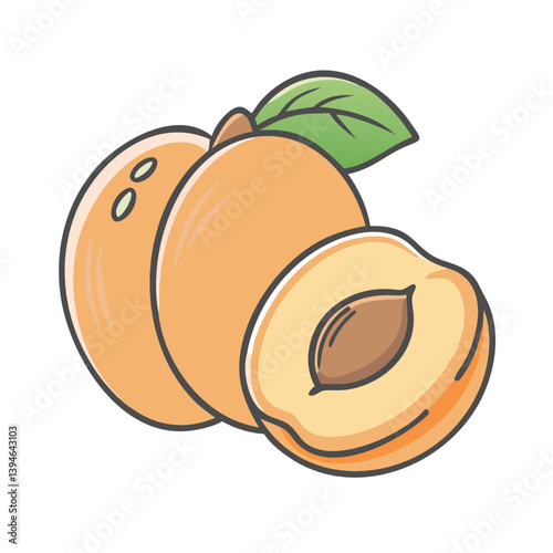 apricot fruit icon, apricot fruit vector illustration-simple illustration of apricot fruit, perfect for apricot fruit logos and icons
