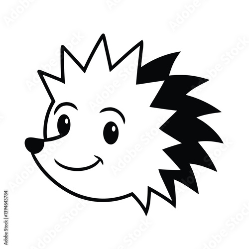 mascot style hedgehog head with spiky features and a cute nose