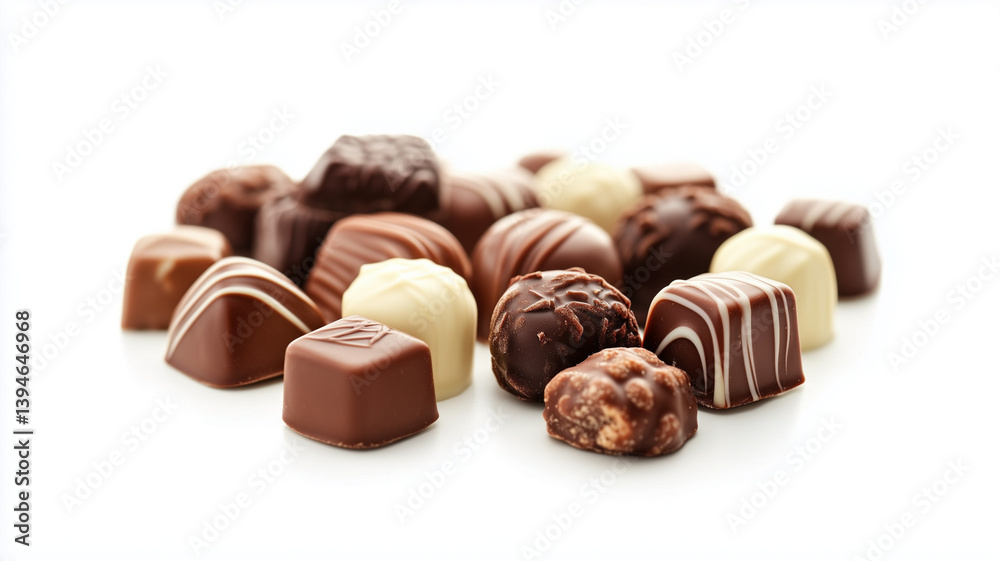 Tiny figurines of realistic chocolates, closeup Tiny figurines of realistic chocolates, closeup