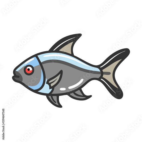 black skirt tetra fish icon, black skirt tetra fish vector illustration-simple illustration of black skirt tetra fish, perfect for black skirt tetra fish logos and icons