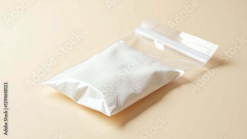 Small Bag of White Powder Drug Narcotic Substance - Cocaine, heroin, fentanyl, methamphetamine, MDMA, ketamine, crack cocaine, benzodiazepines, oxycodone, amphetamines, synthetic cathinones