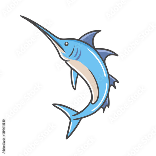 blue marlin icon, blue marlin vector illustration-simple illustration of blue marlin, perfect for blue marlin logos and icons