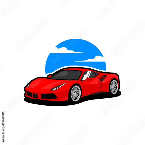 modern car and sport supercar vector illustration