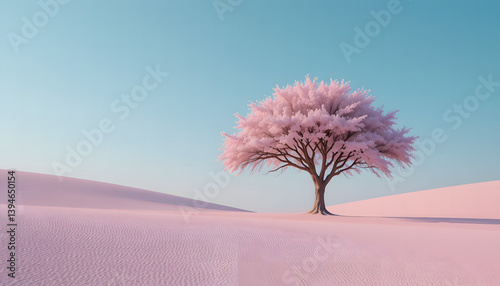 pink tree in the field