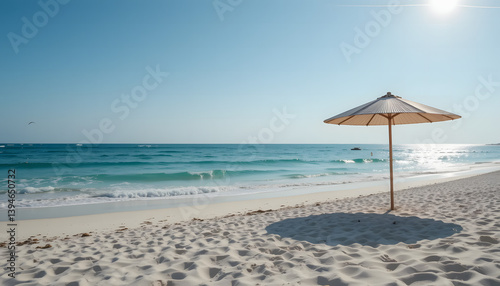 beach with umbrellas