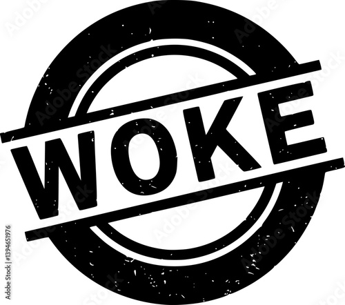Woke - being aware of social and political issues, especially those related to racial and social justice, text concept stamp