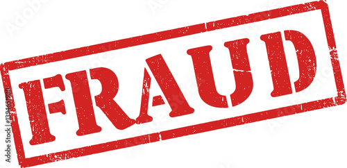 Red grunge stamp with the word fraud on white background
