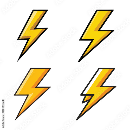 Free Download Lightning bolt icon vector image on a white background - GFXLoad