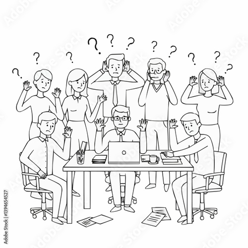 Team in Crisis Expressing Frustration in a Confusing Meeting  