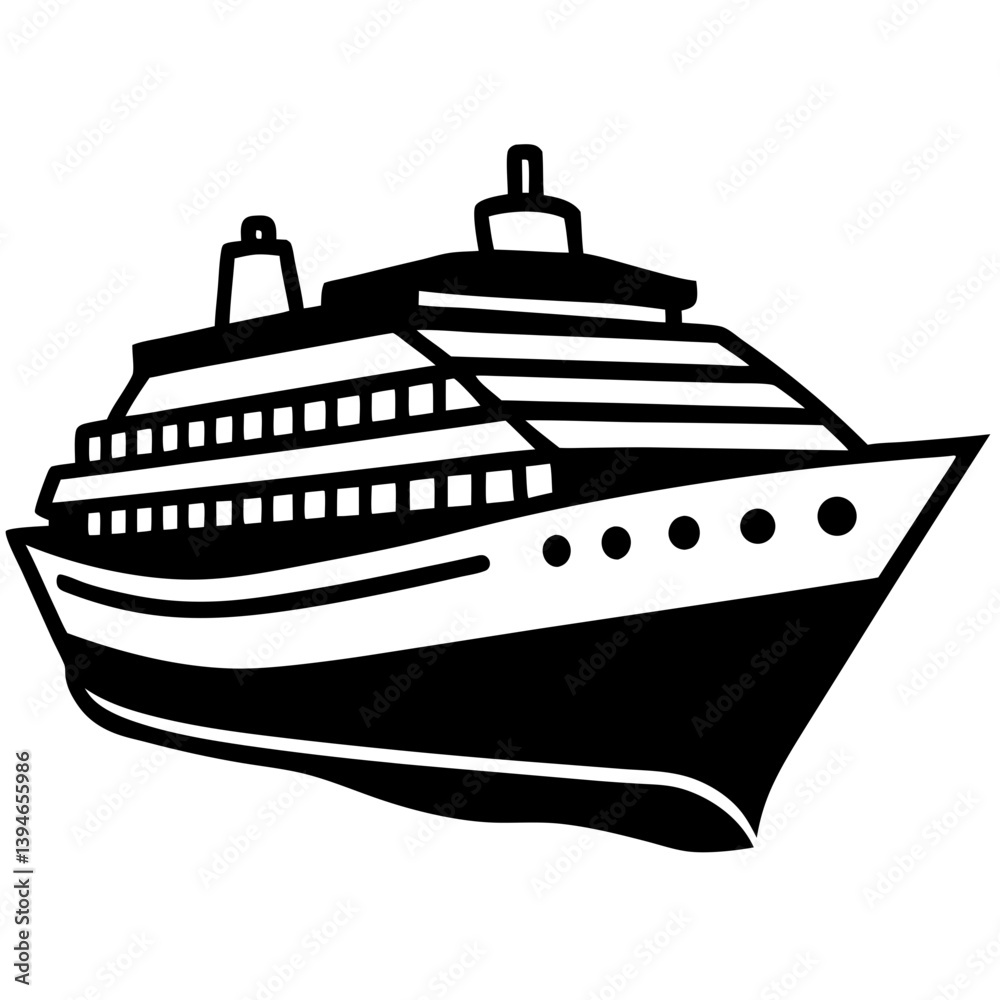 Luxurious yacht silhouette Luxurious yacht silhouette
