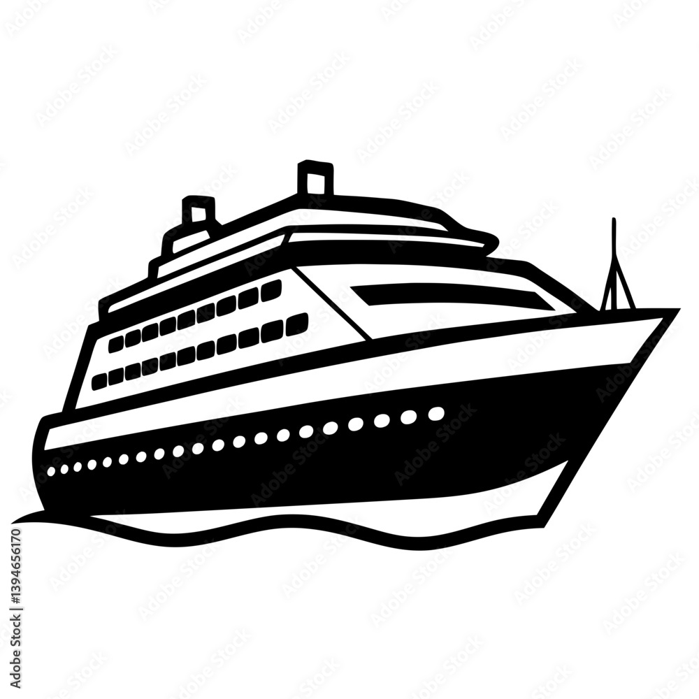 Luxurious yacht silhouette Luxurious yacht silhouette
