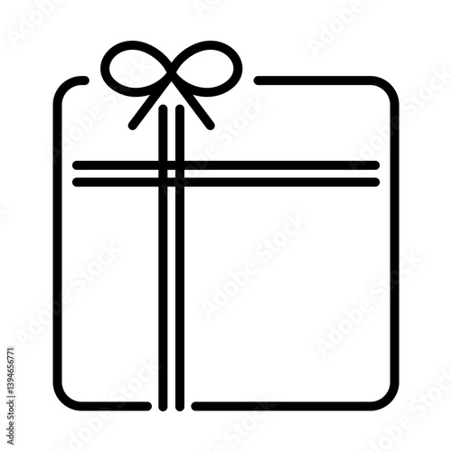 gift box with ribbon line icon, represents gift, reward, present, giveaway