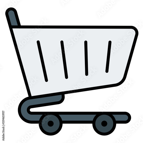Shopping Cart Filled Line Icon. Editable Stroke