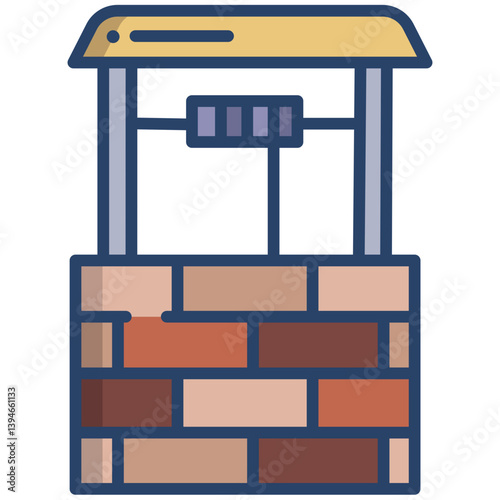 Linear color Water well icon
