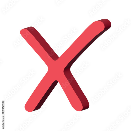 3d cross mark clipart Single element for design