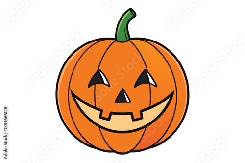 Halloween jack lantern doodle on white background