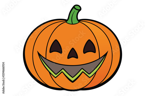 Halloween jack lantern doodle on white background