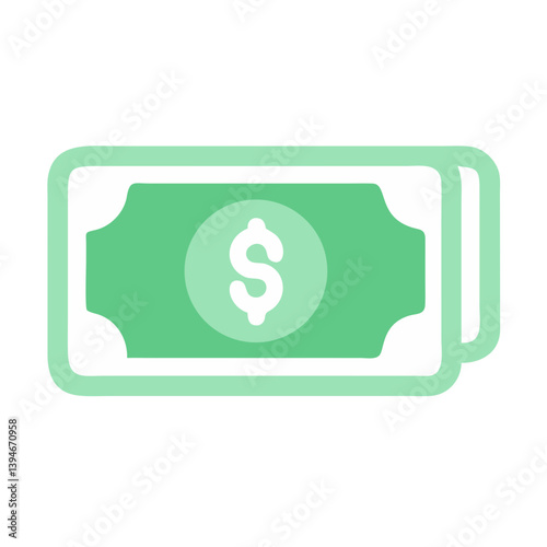 Money Dollar Icon Outline Coloring Book Page Line Art Drawing Set White Background

