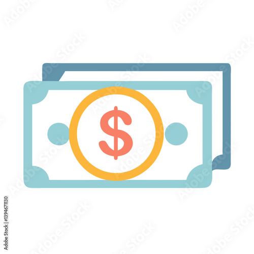 Money Dollar Icon Outline Coloring Book Page Line Art Drawing Set White Background


