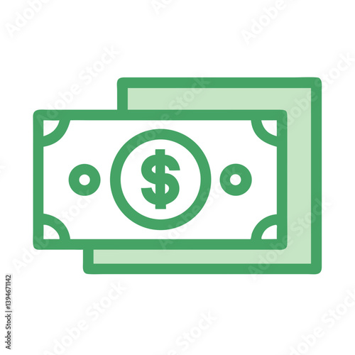 Money Dollar Icon Outline Coloring Book Page Line Art Drawing Set White Background


