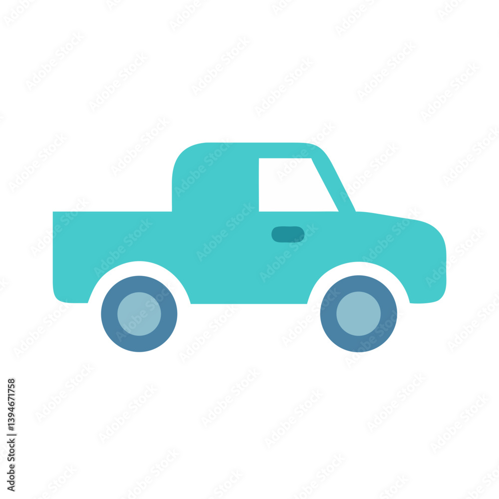 Pickup Truck Icon Outline Coloring Book Page Line Art Drawing Set White Background Pickup Truck Icon Outline Coloring Book Page Line Art Drawing Set White Background