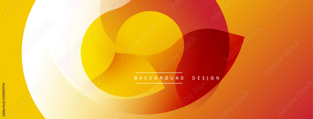 Abstract vibrant design features overlapping circles. Warm color palette transitions from yellow, orange, red. Minimalist aesthetic suitable for backgrounds, presentations. Smooth gradients create dep Abstract vibrant design features overlapping circles. Warm color palette transitions from yellow, orange, red. Minimalist aesthetic suitable for backgrounds, presentations. Smooth gradients create dep