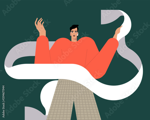 Business concept. Entrepreneur making deal. Creative flat vector illustration. 
