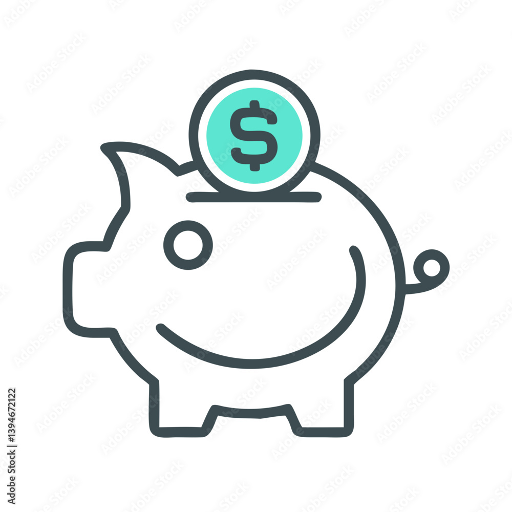 Piggy Bank Icon Outline Coloring Book Page Line Art Drawing Set White Background
Piggy Bank Icon Outline Coloring Book Page Line Art Drawing Set White Background