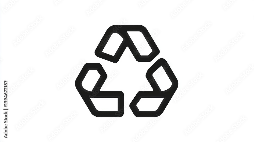 Black outline recycling icon on white background Black outline recycling icon on white background