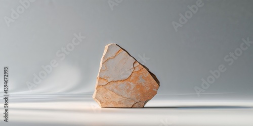 Pale Orange Stone Sample on Gray Background.