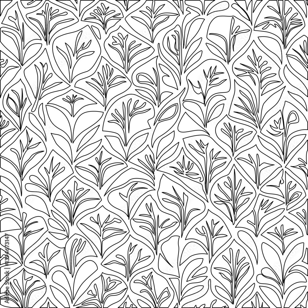 Fototapeta premium beautiful black and white flower pattern background design 