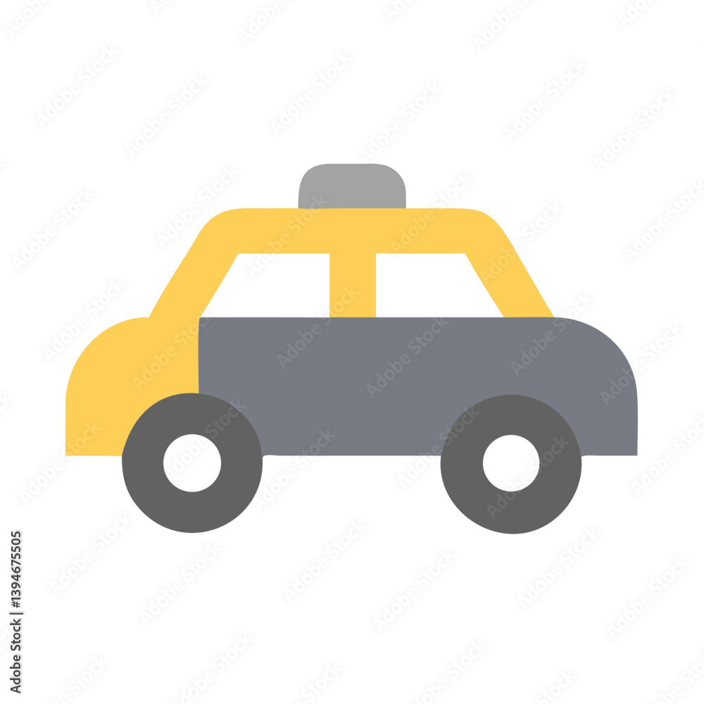 Obraz premium Taxi Icon Outline Coloring Book Page Line Art Drawing Set White Background