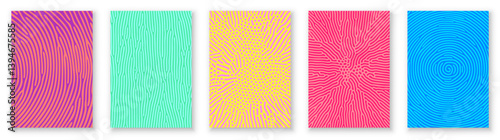 Organic patterns or abstract groovy psychedelic backgrounds. Vector organic patterns of color squiggle lines for abstract modern trendy backgrounds