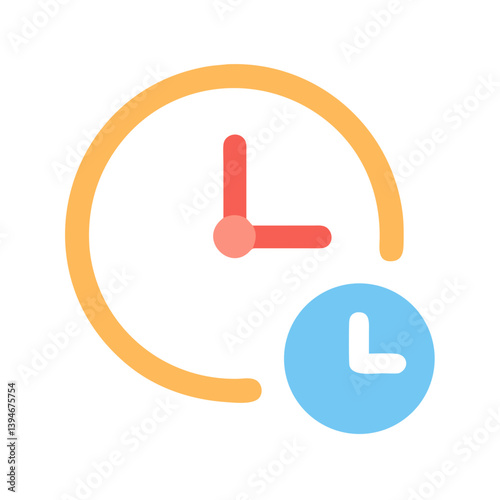 Time Icon Outline Coloring Book Page Line Art Drawing Set White Background


