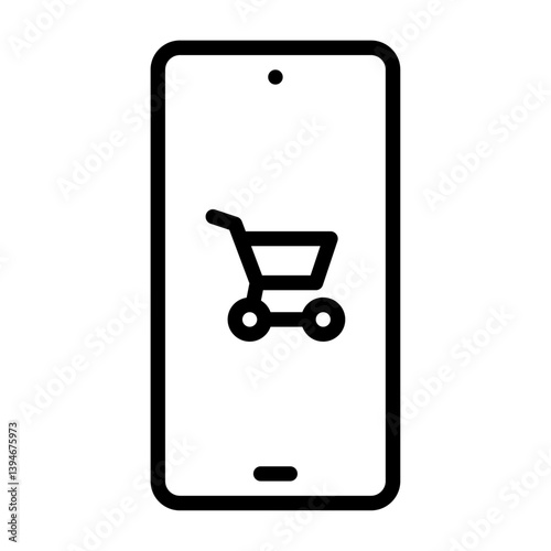 online shopping outline icon. online shop black line illustration.