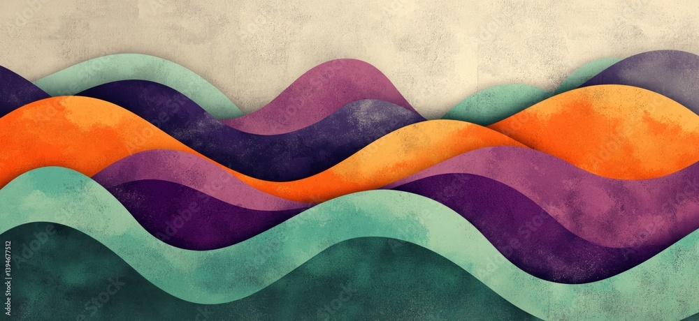 Colorful abstract waves in vibrant hues creating a modern artistic landscape Colorful abstract waves in vibrant hues creating a modern artistic landscape