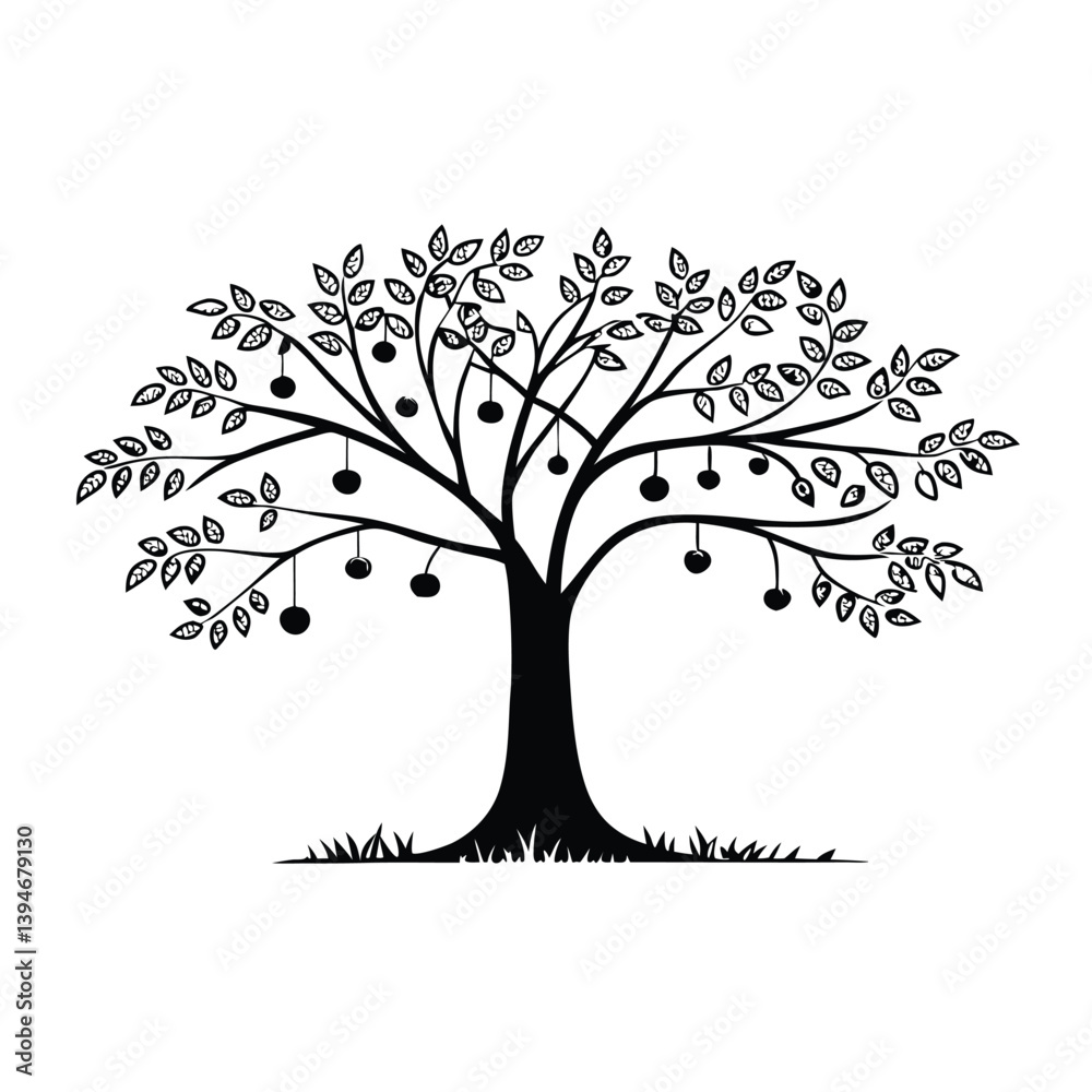 Obraz premium “Tree Silhouettes: Nature’s Shadows in Minimalist Beauty”