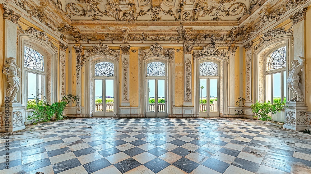 Obraz premium Ornate, empty palace hall