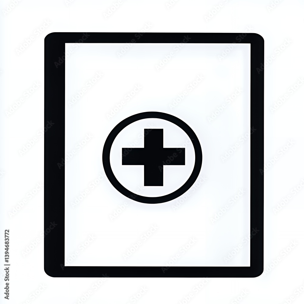 a document folder icon with a health cross mark a document folder icon with a health cross mark