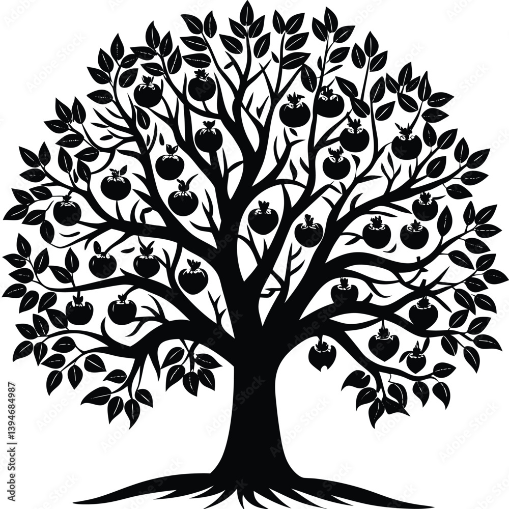 Obraz premium “Tree Silhouettes: Nature’s Shadows in Minimalist Beauty”
