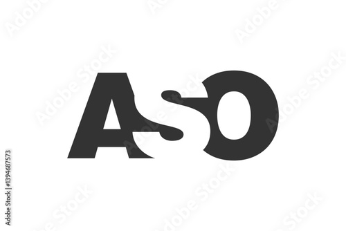 ASO logo design. Initial letter A S O bold font style for tech startups, consulting, corporate branding. Creative company name, headlines typography identity, trendy logotype.