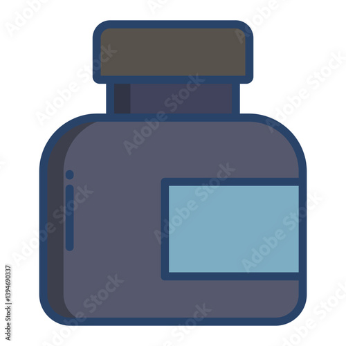 Linear color ink bottle icon