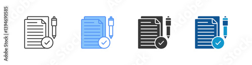 Contract Verification Multistyle Icon Sheet