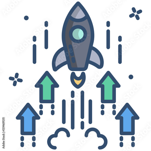 Linear color Startup launch icon