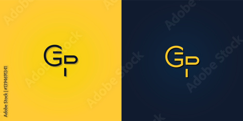 Minimalist Abstract Initial letter GP logo.