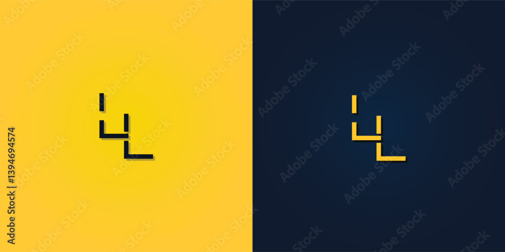 Obraz premium Minimalist Abstract Initial letter LL logo.