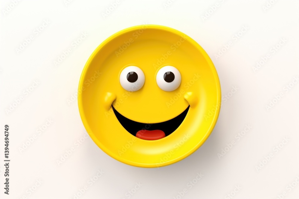 Fototapeta premium Plate cartoon face anthropomorphic.